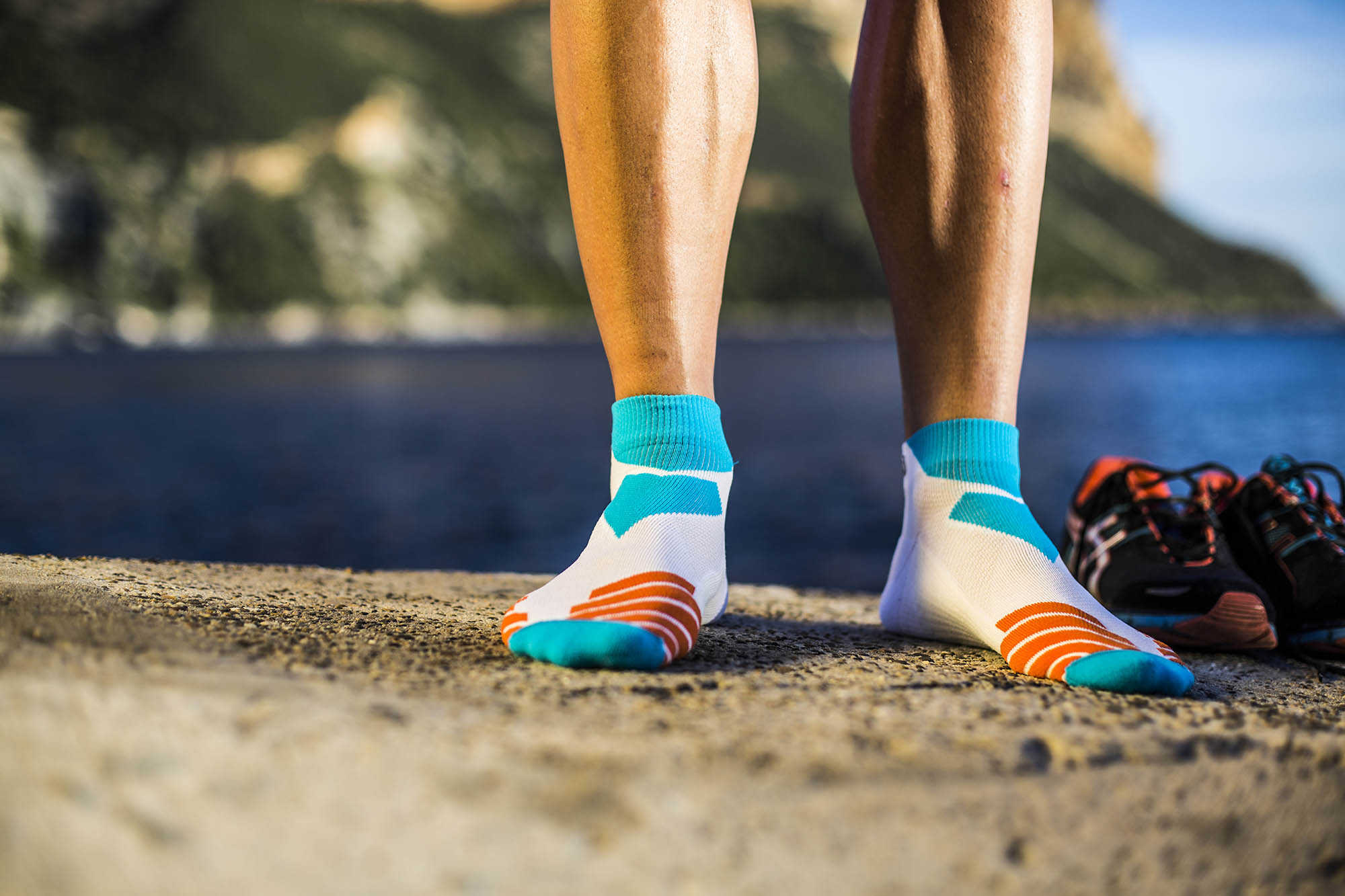 22225 Head - Low Socks White Orange Atoll - 1